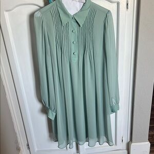NWOT Nine West Green Long Sleeve Dress